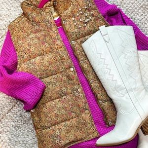 Fantasy Floral Padded Vest, size Large, Brand New! Purchased from a boutique.